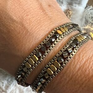 Stella & Dot Gold and Silver Beaded Bracelet or Necklace